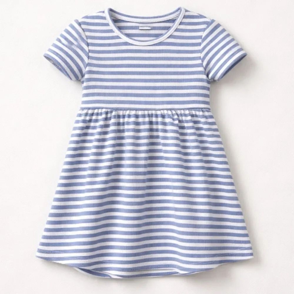 Picapino blue and white stripe ribbed twirl dress size 12 months